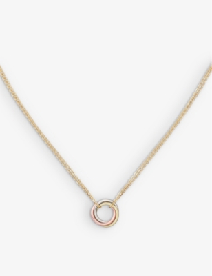 CARTIER: Trinity small 18ct white, rose, yellow-gold pendant necklace