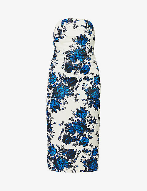 EMILIA WICKSTEAD: Yulie floral-print slim-fit woven maxi dress