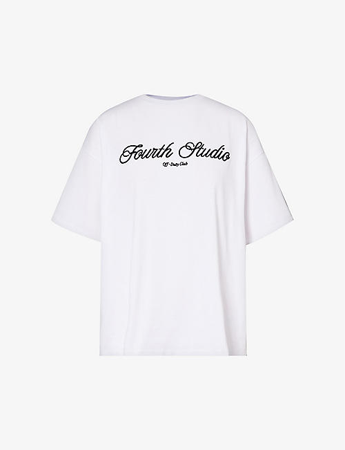 4TH & RECKLESS: Fourth Studio brand-embroidered cotton-jersey T-shirt