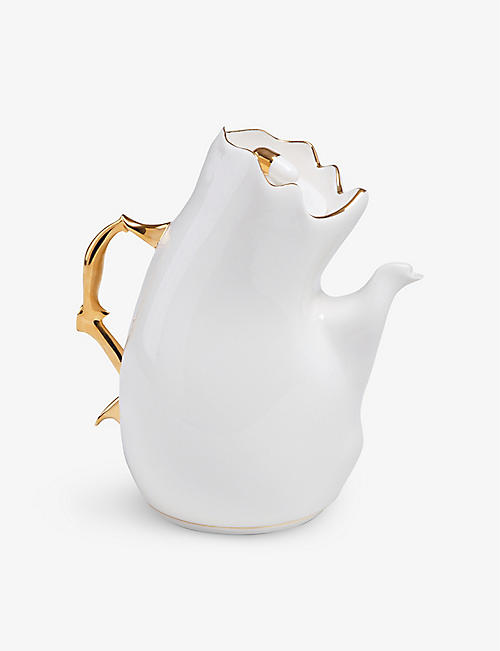SELETTI: Meltdown curved porcelain teapot 23cm