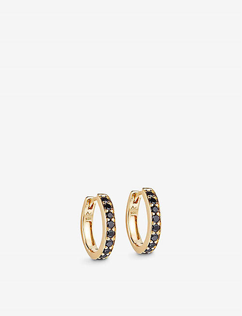 ASTLEY CLARKE: Polaris 18ct yellow gold-plated vermeil sterling-silver and spinel huggie earrings