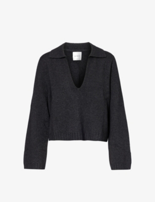 LESET: Les Zoe V-neck wool and cashmere-blend knitted jumper