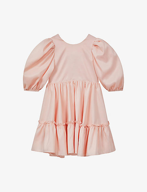 REISS: Toby bow-embroidered ruffle-trim woven dress 4-13 years