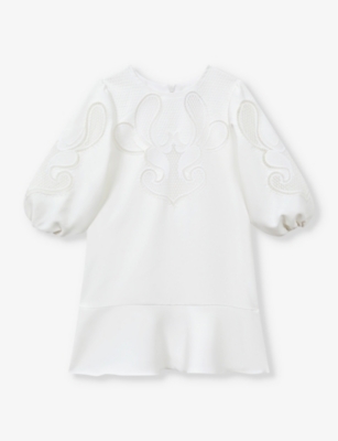 REISS: Toya embroidered woven dress