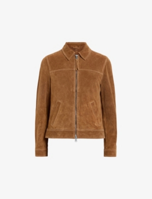 ALLSAINTS: Marques panelled regular-fit suede jacket