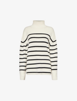 ANINE BING: Courtney striped wool and cashmere-blend knitted jumper