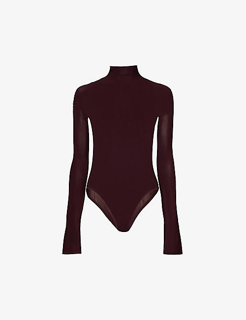 ALAIA: Sheer slim-fit stretch-woven body