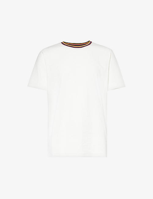 PAUL SMITH: Artist Stripe ribbed-neck organic cotton-jersey T-shirt