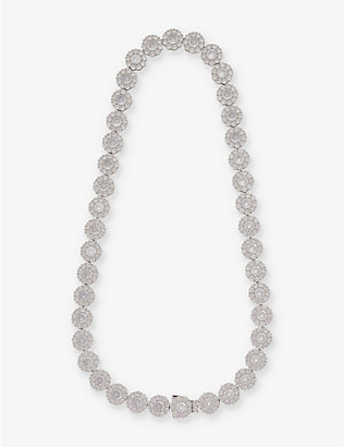 HATTON LABS: XL Daisy Tennis Chain cubic-zirconia 925 sterling-silver necklace