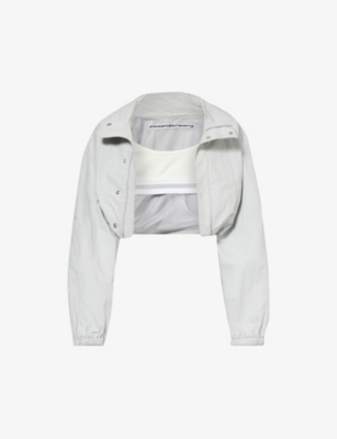 ALEXANDER WANG: Funnel-neck cropped shell jacket