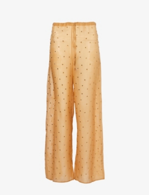 OSEREE: Straight-leg mid-rise cotton and silk-blend trousers