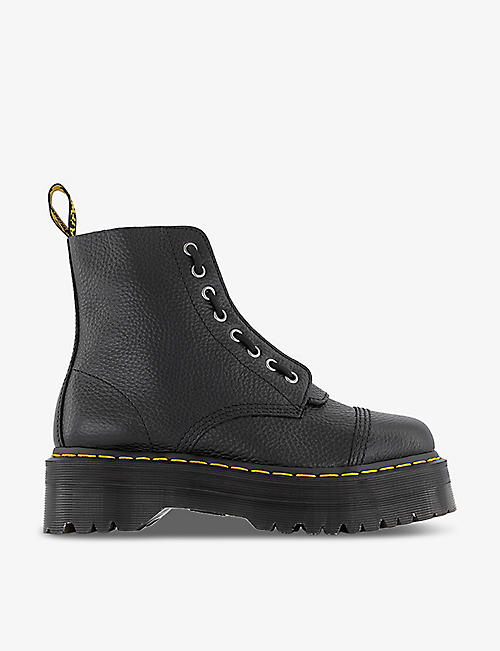 DR. MARTENS: Sinclair tonal-stitched zip-up leather ankle boots