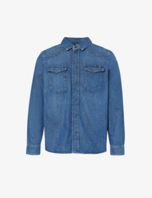 7 FOR ALL MANKIND: Western brand-embroidered denim shirt