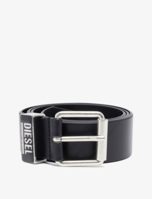 DIESEL: Logo-embellished leather belt