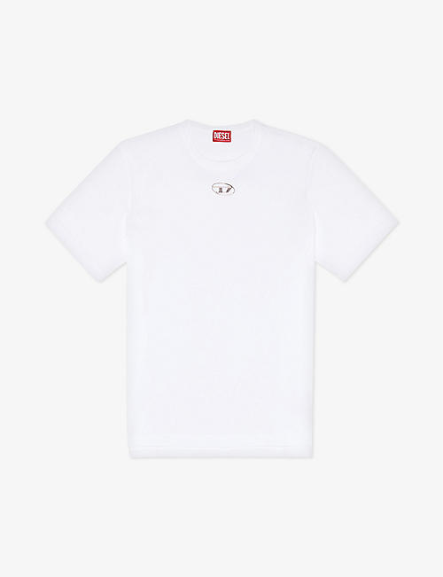 DIESEL: T-Just-Od logo-plaque cotton-jersey T-shirt