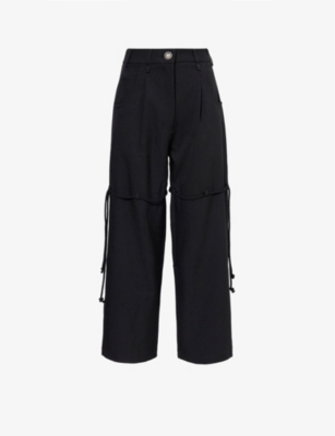 SONG FOR THE MUTE: Rope-tie straight-leg mid-rise woven trousers