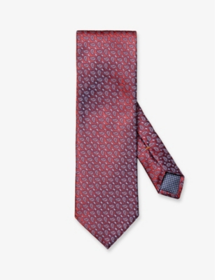 ETON: Micro Paisley graphic-pattern silk tie
