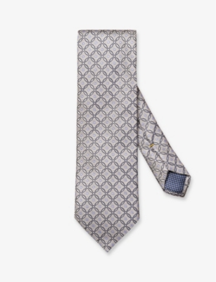 ETON: Medallion graphic-pattern silk tie
