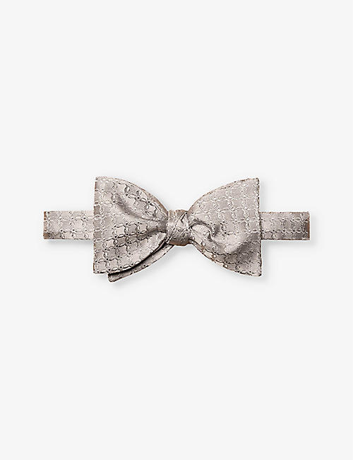 ETON: Geometric-pattern silk bow tie