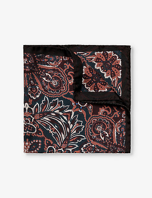 ETON: Paisley-print silk pocket square