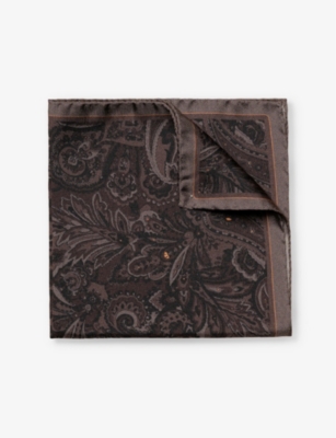 ETON: Paisley-pattern silk pocket square