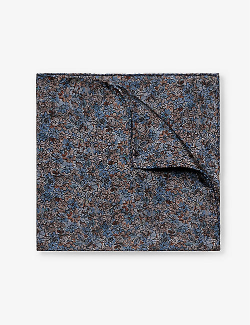 ETON: Floral-pattern silk pocket square