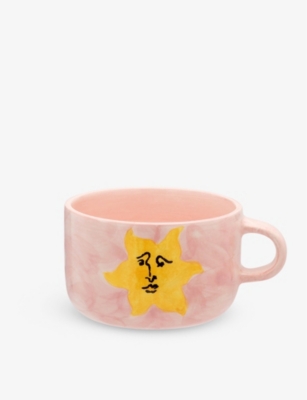 ANNA + NINA: Sunny Side Up earthenware cappuccino mug 14cm