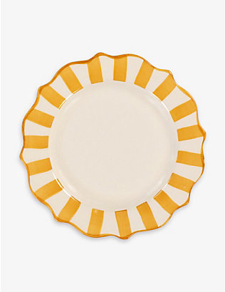 ANNA + NINA: Scalloped stripe earthenware breakfast plate 22cm