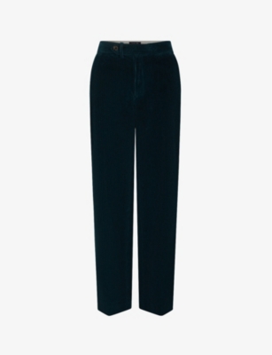 SOEUR: Slip-pocket pleated straight-leg mid-rise cotton trousers