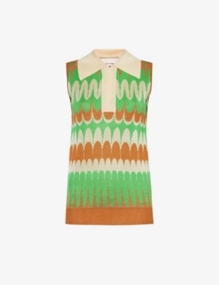 LUKHANYO MDINGI: Paloma geometric-pattern knitted top