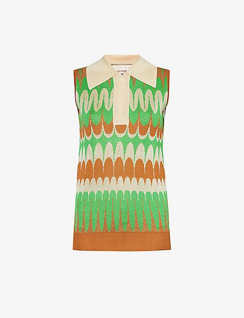 LUKHANYO MDINGI: Paloma geometric-pattern knitted top