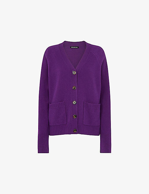 WHISTLES: Patch-pocket relaxed-fit wool cardigan