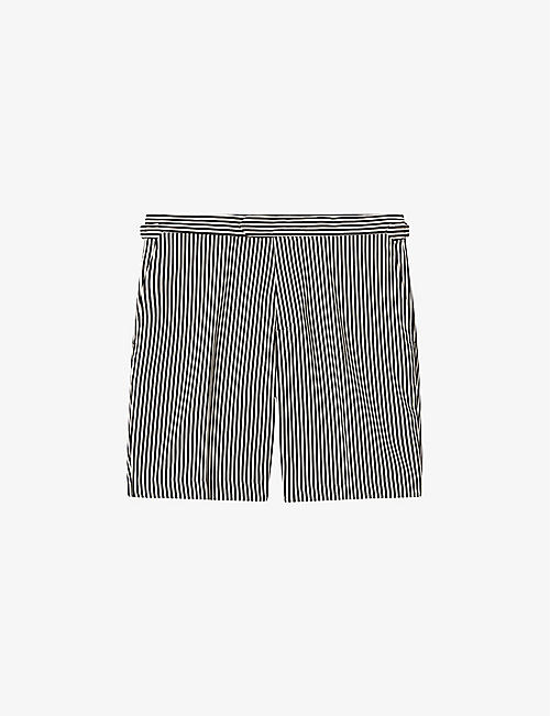 REISS: Stream stripe-pattern stretch woven-blend shorts
