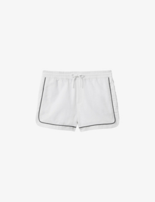 REISS: Azure contrast-trim recycled-nylon swim shorts