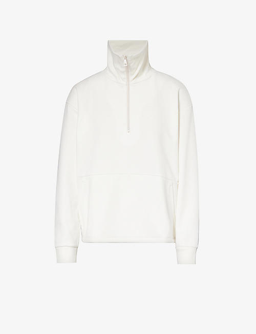 BEYOND YOGA: Trek zip-embellished cotton-blend sweatshirt