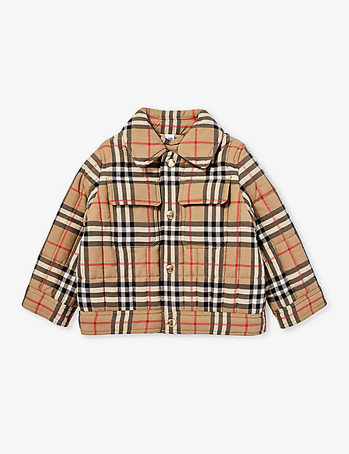 BURBERRY: Gideon check-print shell jacket 12 months - 2 years