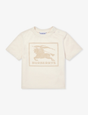 BURBERRY: Cedar brand-print cotton-jersey T-shirt 6 months - 2 years