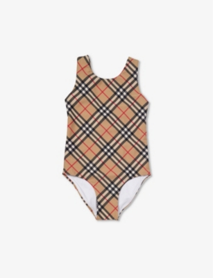 BURBERRY: Tirza checked swimsuit 4-14 years