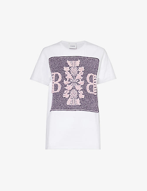 BARRIE: Logo-knit appliqué regular-fit cotton T-shirt
