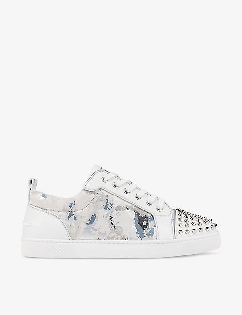 CHRISTIAN LOUBOUTIN: Louis Junior Orlato studded leather low-top trainers