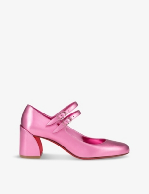CHRISTIAN LOUBOUTIN: Miss Jane 55 leather heeled pumps