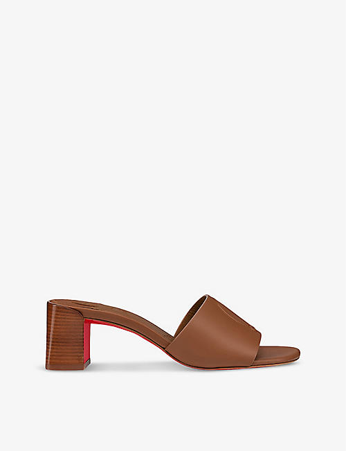 CHRISTIAN LOUBOUTIN: So CL 55 leather heeled mules