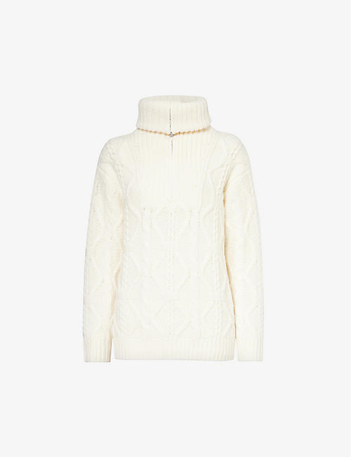 VINCE: Cable-knit relaxed-fit wool jumper
