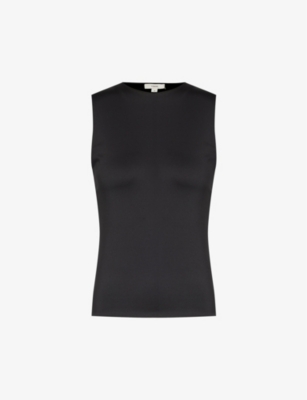 VINCE: Sleeveless round-neck stretch-woven top