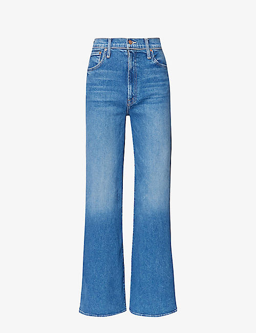 MOTHER: The Ditcher Roller wide-leg high-rise stretch-organic-denim-blend jeans