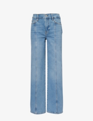 FRAME: Le Slim Palazzo side-split stretch-recycled-denim blend jeans