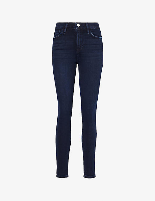 FRAME: Le High Skinny straight-leg high-rise stretch-denim-blend jeans