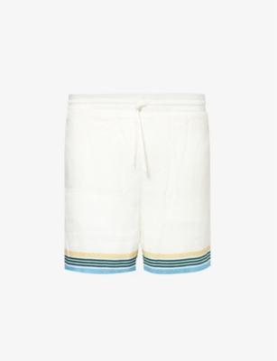 CASABLANCA: Casa Way brand-print silk shorts