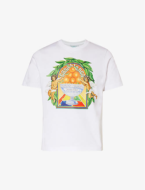 CASABLANCA: Triomphe D'Orange graphic-print organic-cotton T-shirt