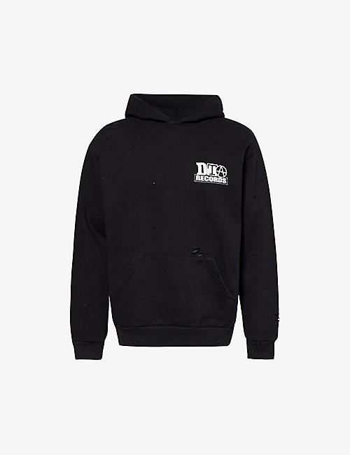 DTA: Records stud-embellished relaxed-fit organic cotton-jersey hoody